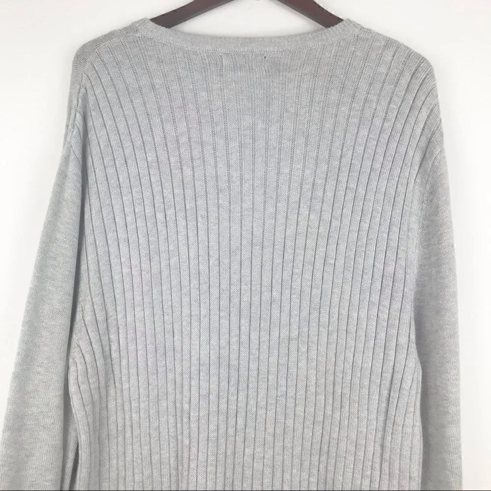 Nautica Gray Cable Knit Crew Neck Sweater NEW